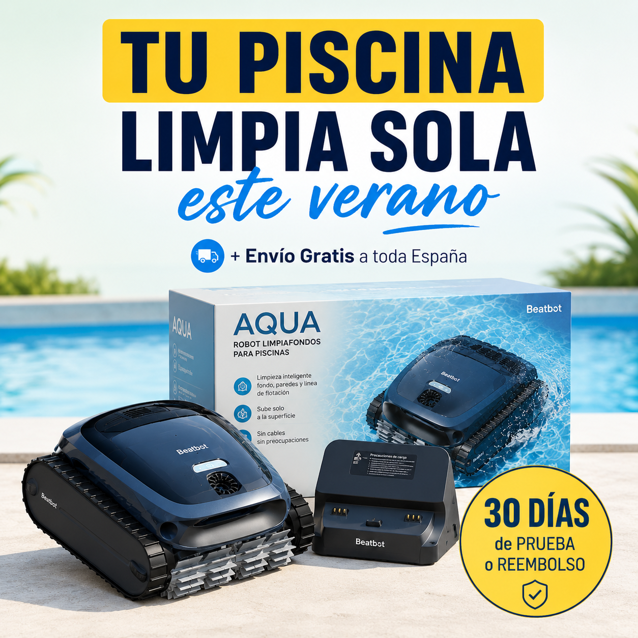 Robot Beatbot  – Tu piscina limpia sola, sin que muevas un dedo
