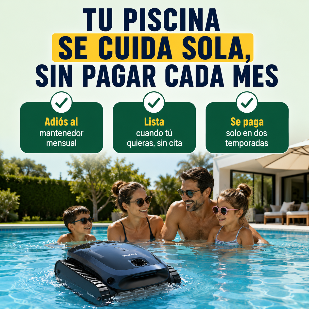 Deja de pagar al chico de la piscina cada mes
