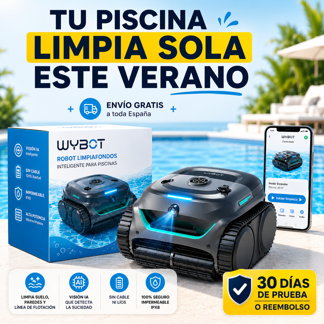 WYBOT – Tu piscina cristalina sin agacharte ni una vez